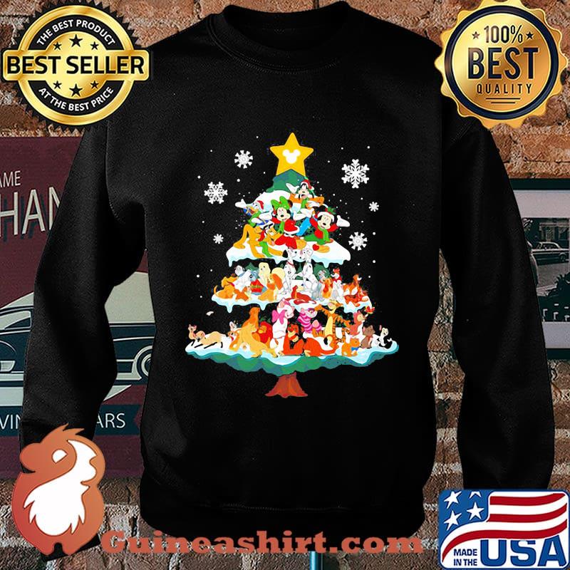 Merry christmas disney characters cartoon tree s Sweater
