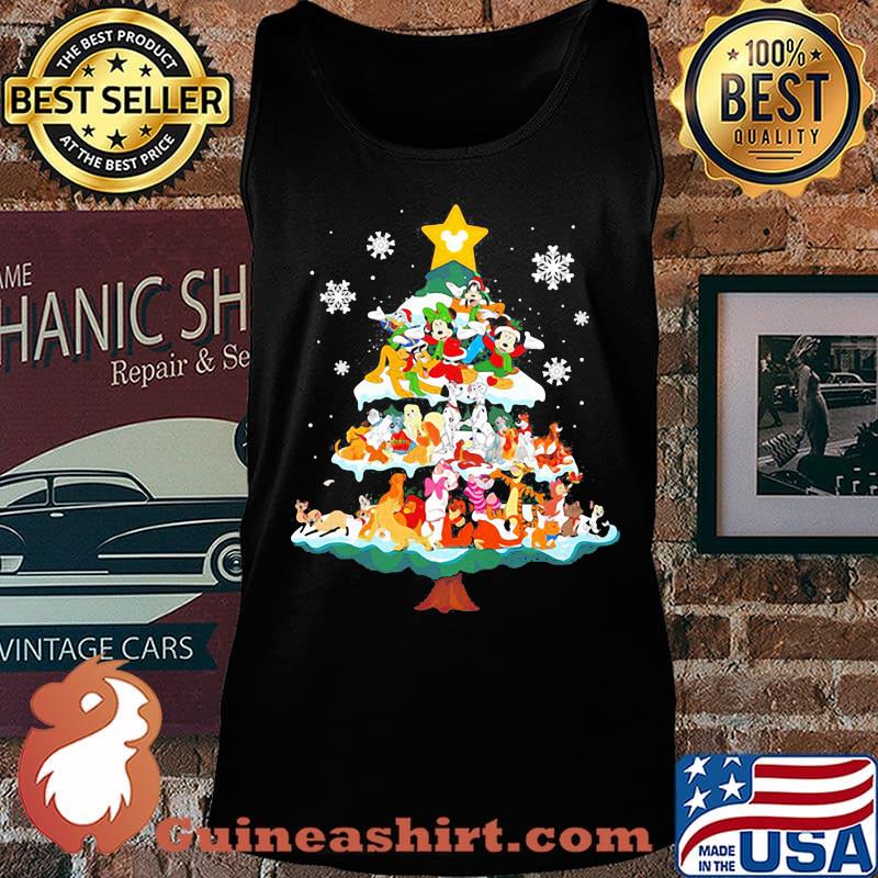 Merry christmas disney characters cartoon tree s Tank top