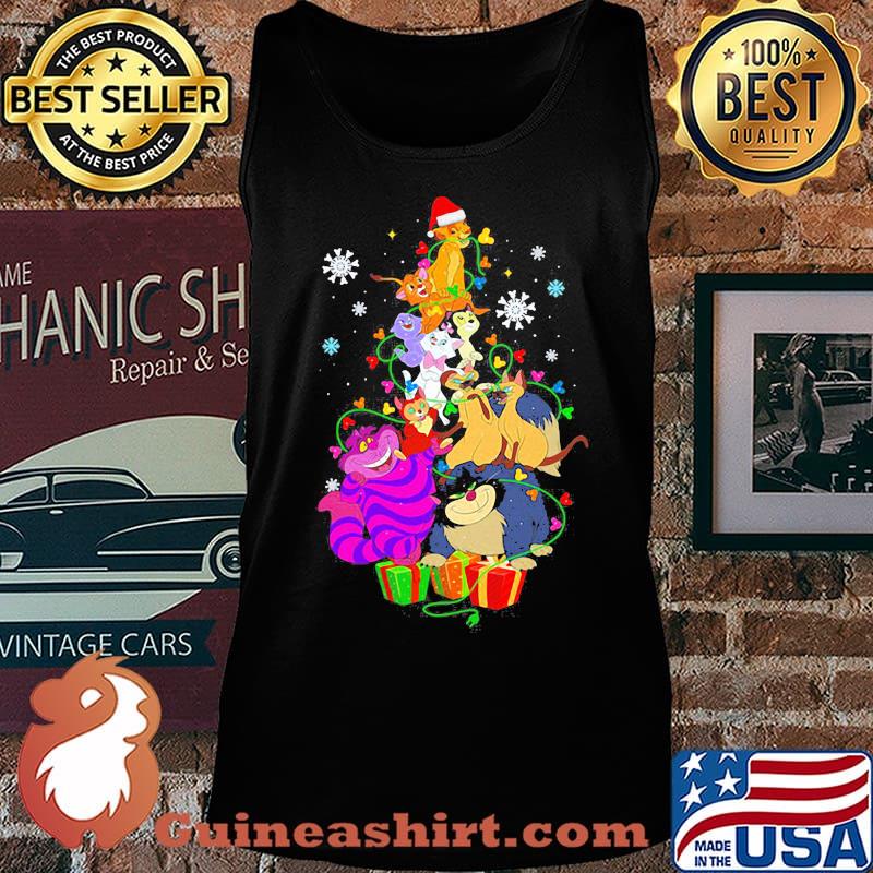 merry christmas disney characters cartoon tree snow s Tank top