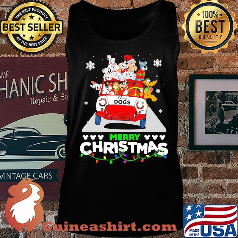 Merry christmas disney dogs riding bus s Tank top
