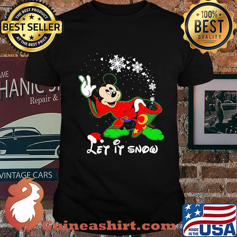 Merry christmas mickey mouse let it snow shirt