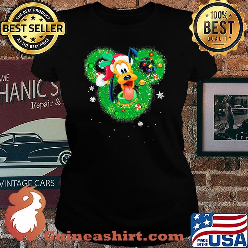 Merry christmas mickey mouse pluto s Laides tee