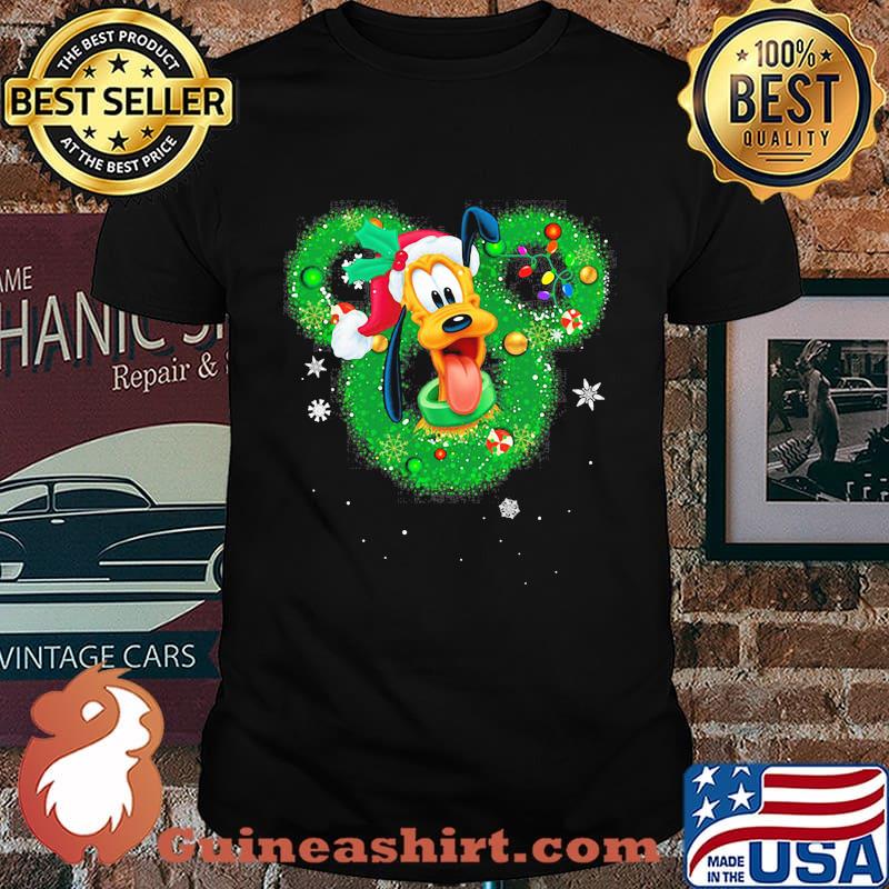 Merry christmas mickey mouse pluto shirt