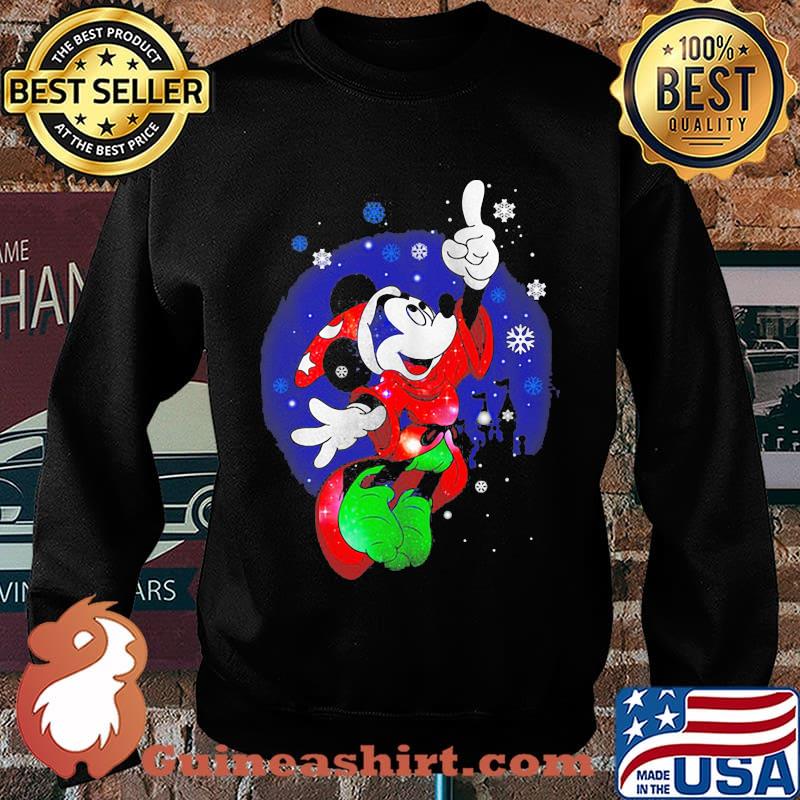 Merry christmas mickey mouse santa claus snow s Sweater