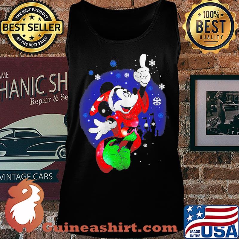 Merry christmas mickey mouse santa claus snow s Tank top