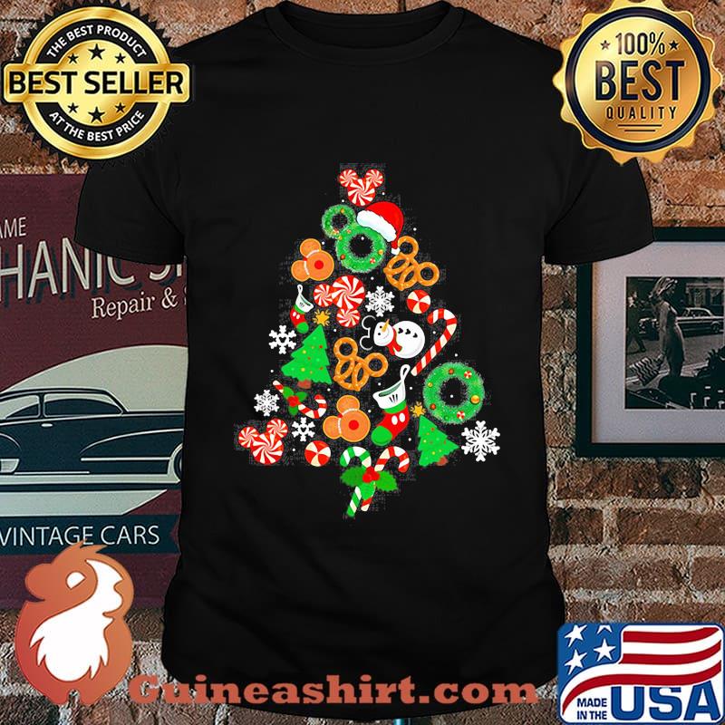 Merry christmas mickey mouse santa tree shirt