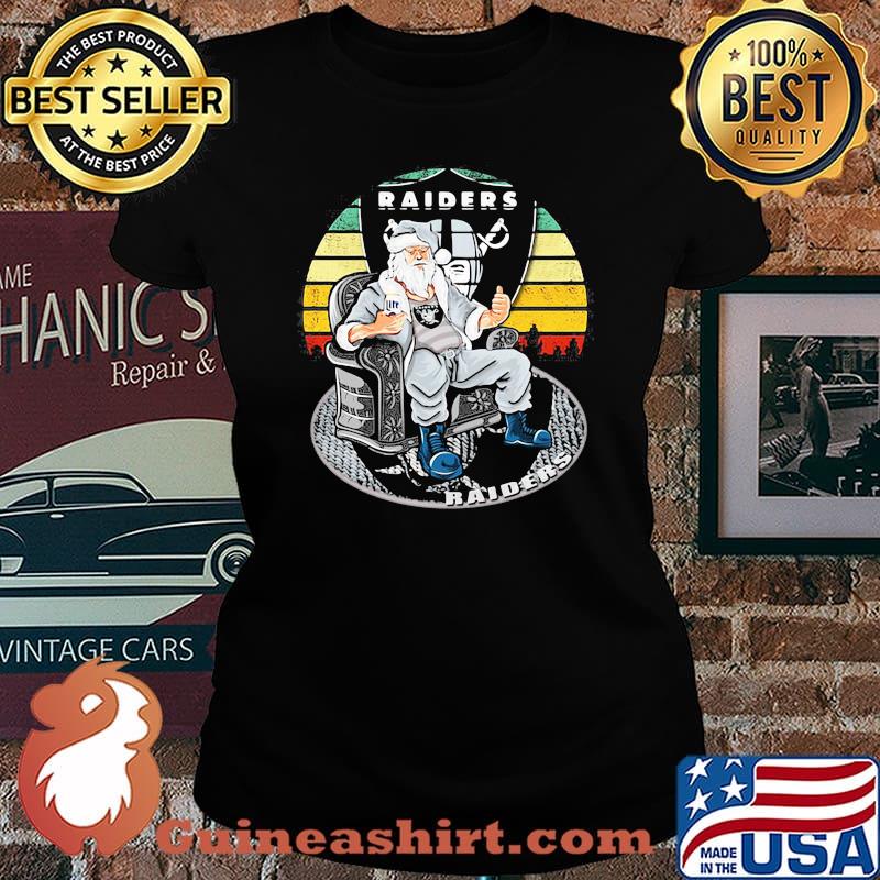 Merry christmas santa claus oklahoma raiders vintage retro s Laides tee