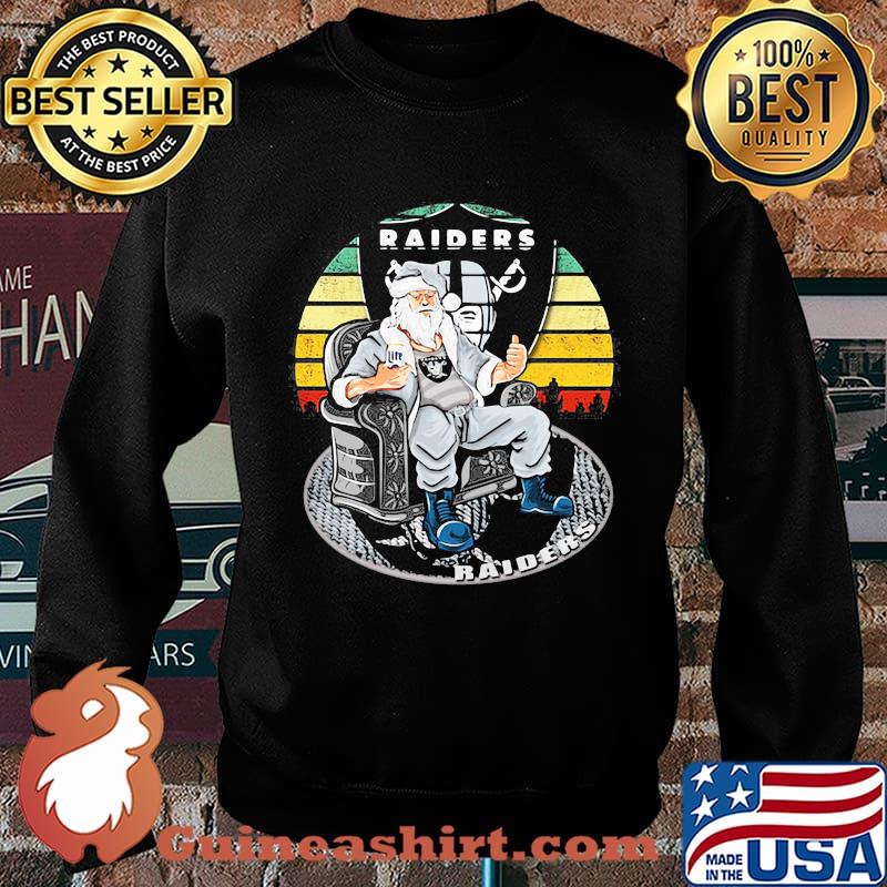 Merry christmas santa claus oklahoma raiders vintage retro s Sweater