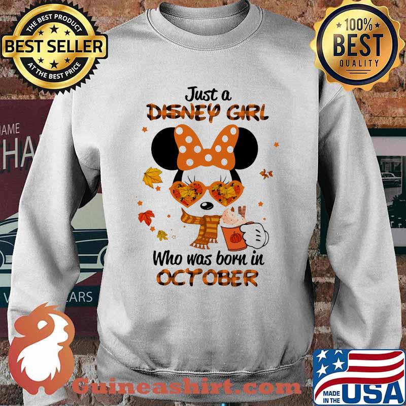 Minnie mouse just a disney girl who was born in october leaves s Sweater