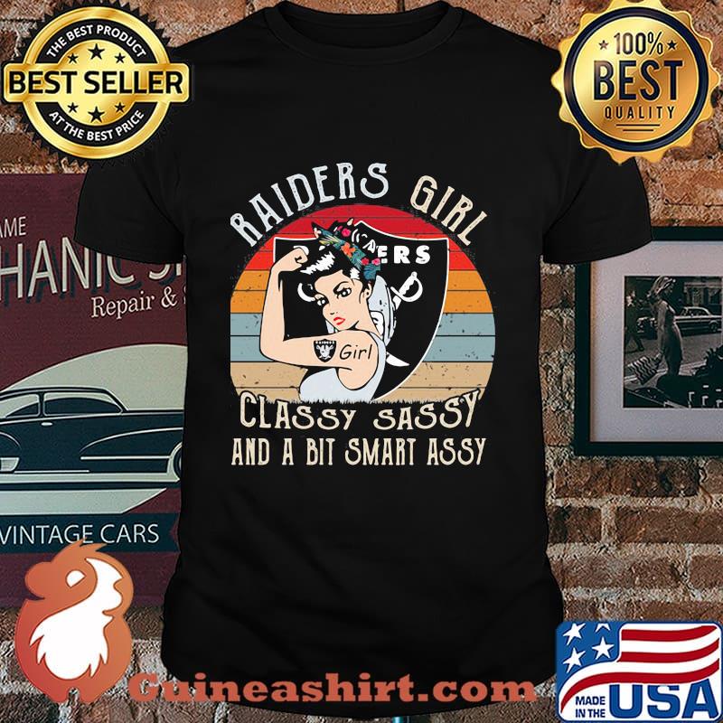 Oklahoma raiders girl classy sassy and a bit smart assy vintage retro shirt