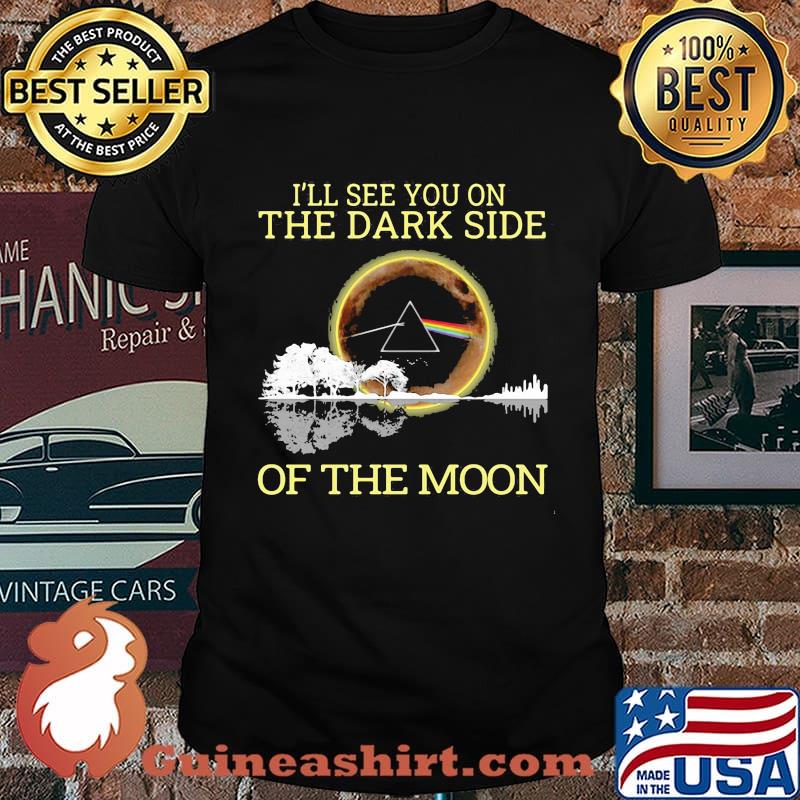 Pink floyd band i'll see you on the dark side of the moon guitar river shirt