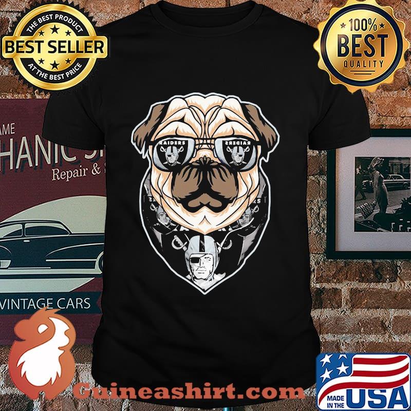 Pug dog oklahoma raiders logo shirt