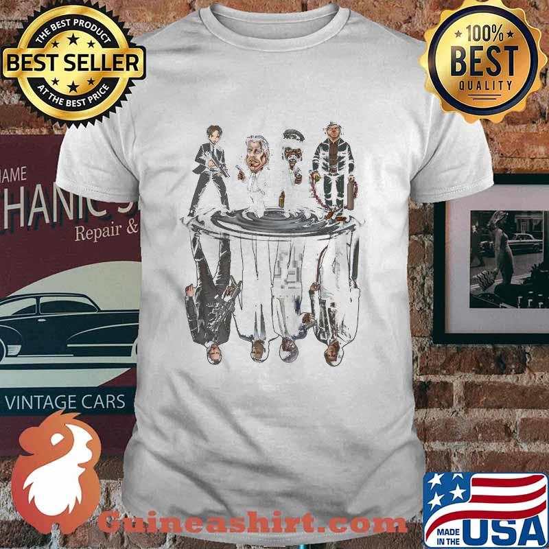 Pulp fiction characters chibi water mirror reflection shirt