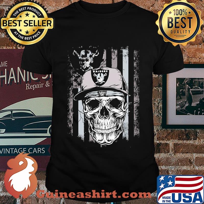Skull oklahoma raiders american flag shirt