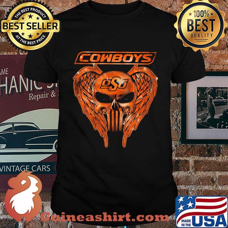 Skull wings ok state cowboys shirt