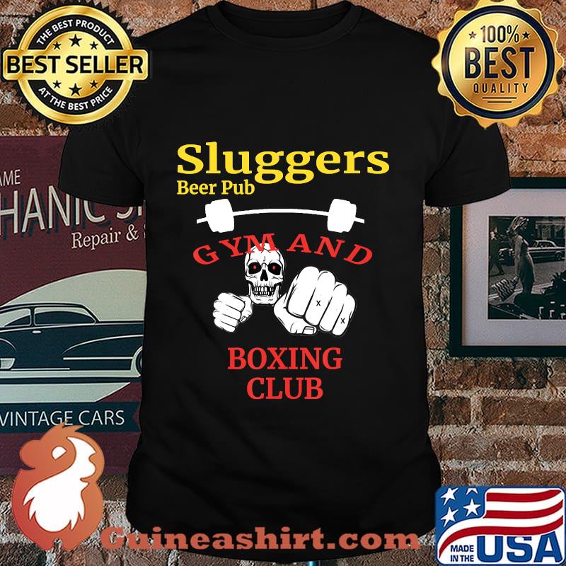 Sluggers Beer Pub Gym And Boxing Club Skull Shirt