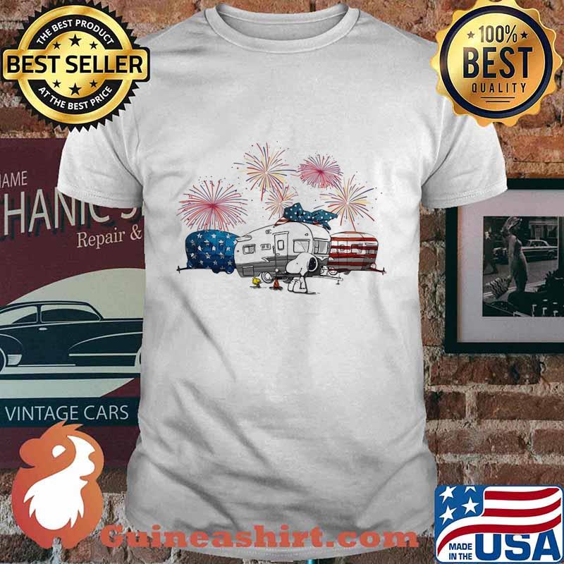 Snoopy and woodstock camping firework happy independence day shirt