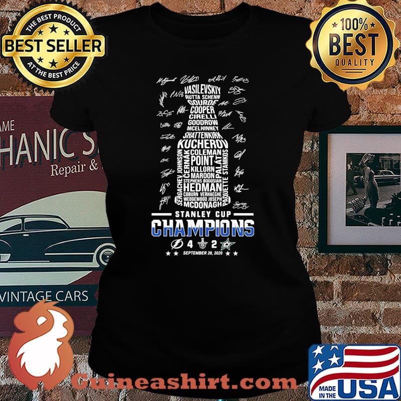 Tampa bay lightning stanley cup champions 2020 signatures s Laides tee