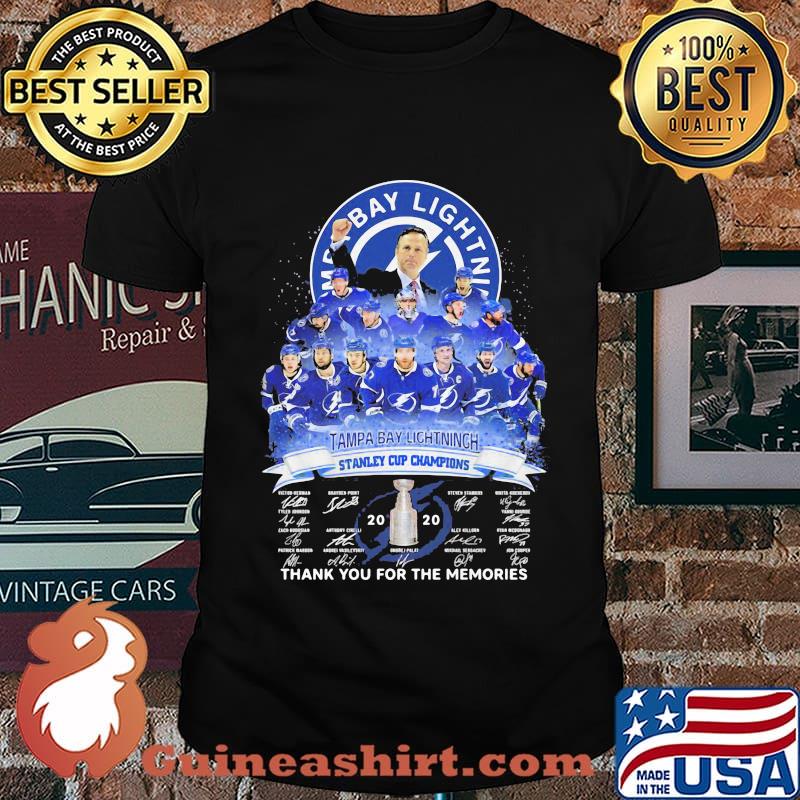 Tampa bay lightning stanley cup champions 2020 thank you for the memories signatures shirt