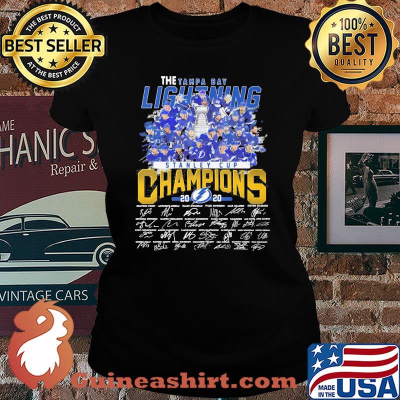 The tampa bay lightning stanley cup champions 2020 signatures s Laides tee