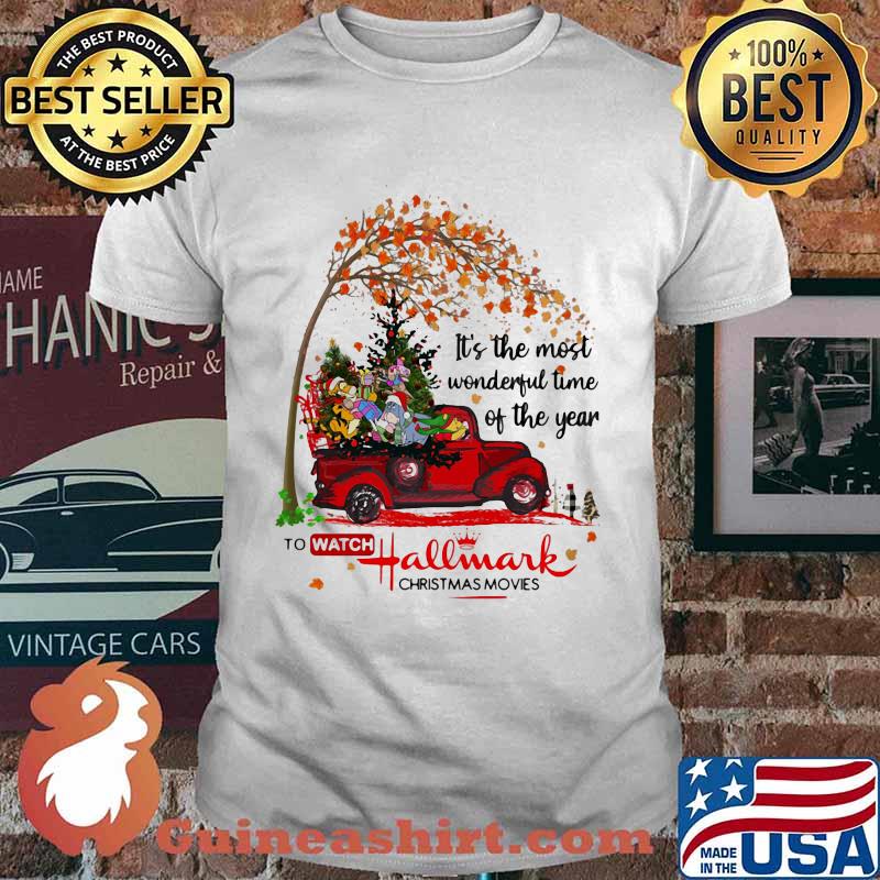 Tigger and eeyore it's the most wonderful time of the year to watch hallmark christmas movies leaves tree shirt