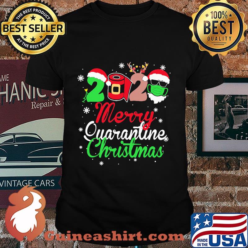 2020 merry quarantine christmas santa shirt