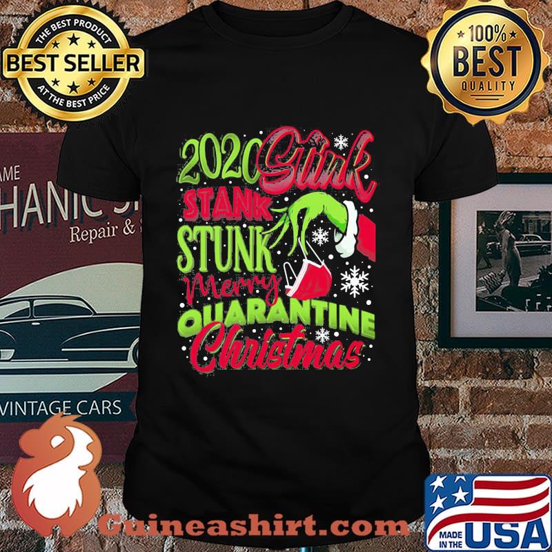2020 Stink Stank Stunk Merry Quarantine Christmas Grinch Wear Mask Shirt