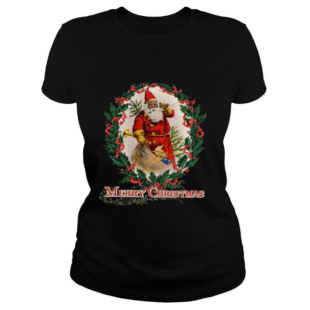 African American Santa Claus Antique Vintage Merry Christmas shirt - Image 2