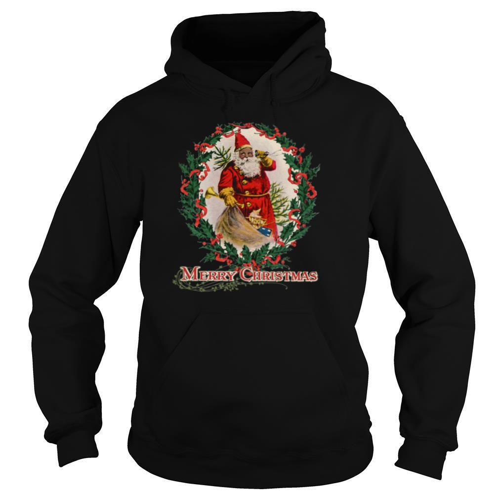 African American Santa Claus Antique Vintage Merry Christmas shirt - Image 5