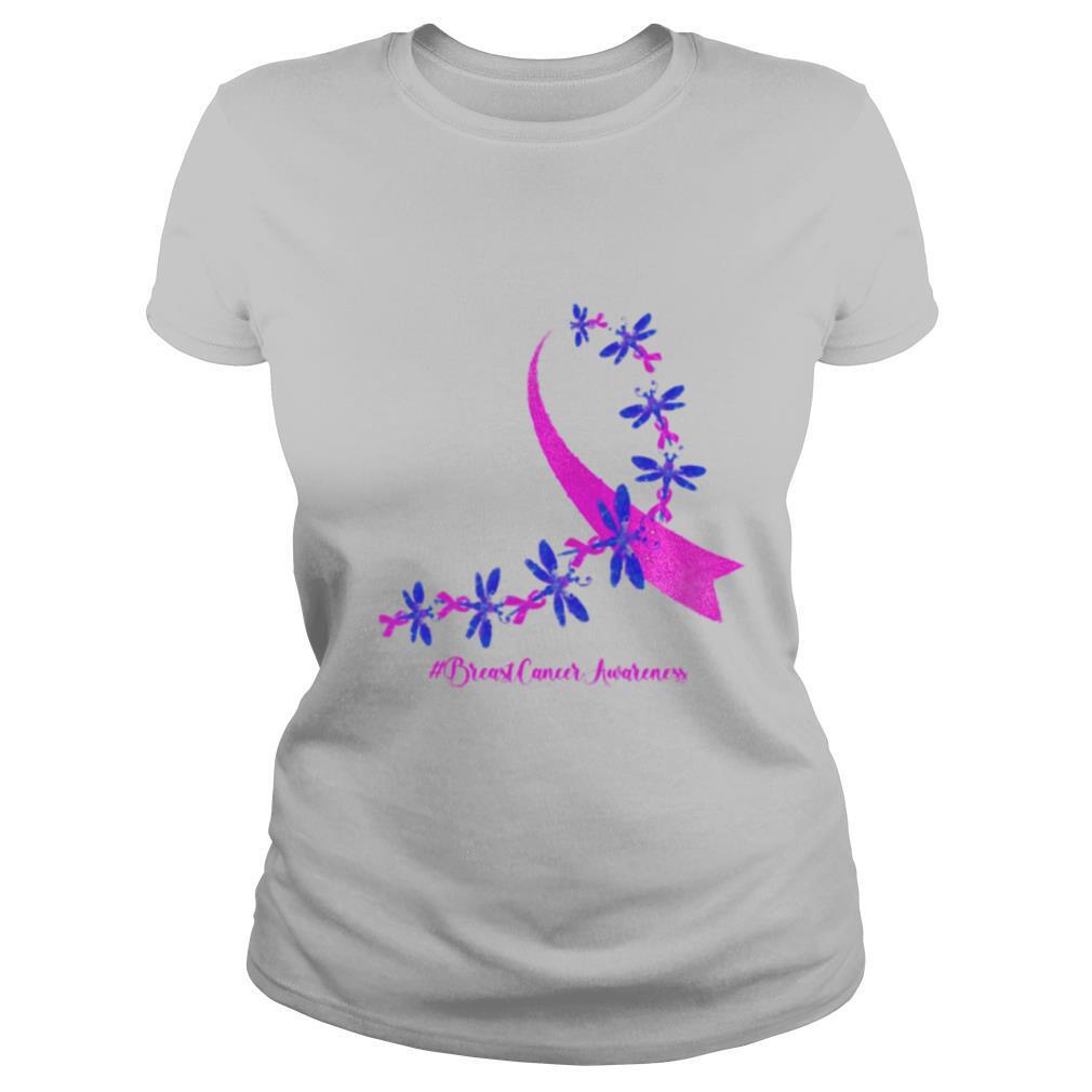 Dragonfly Breast Cancer Awareness Ribbon Pink shirt - Image 2