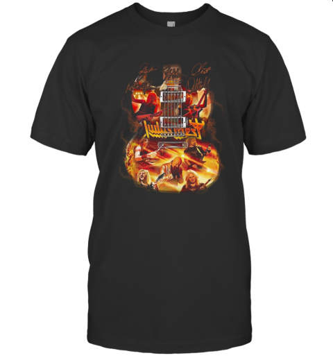 Judas Priest Guitar Signature T-Shirt Classic Mens T-shirt