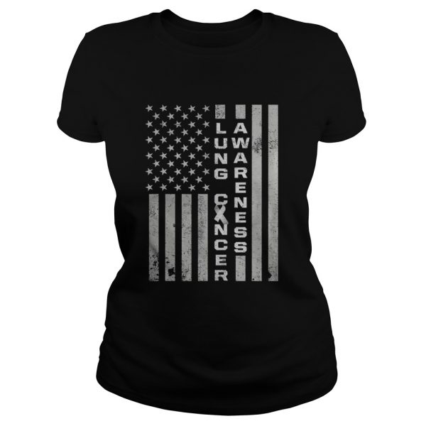 Lung cancer survivor usa flags carcinoma warrior Unisex - Image 3