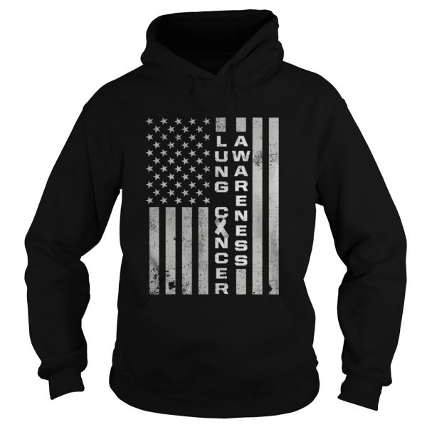 Lung cancer survivor usa flags carcinoma warrior Unisex - Image 4