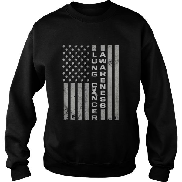 Lung cancer survivor usa flags carcinoma warrior Unisex - Image 5