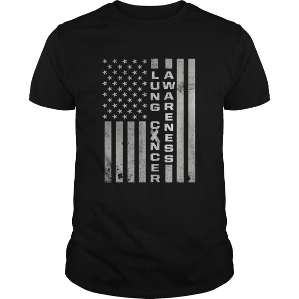 Lung cancer survivor usa flags carcinoma warrior Unisex - Image 2
