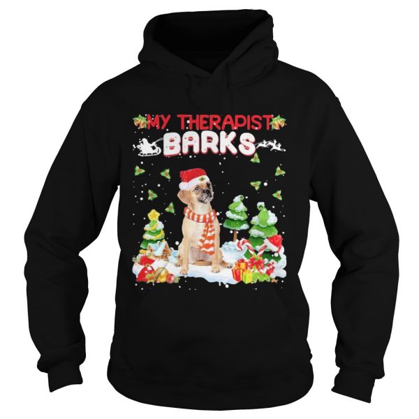 My Therapist Barks Happy Merry Christmas shirt - Image 4
