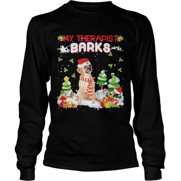 My Therapist Barks Happy Merry Christmas shirt - Image 5