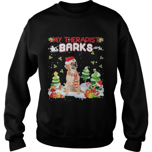 My Therapist Barks Happy Merry Christmas shirt - Image 6