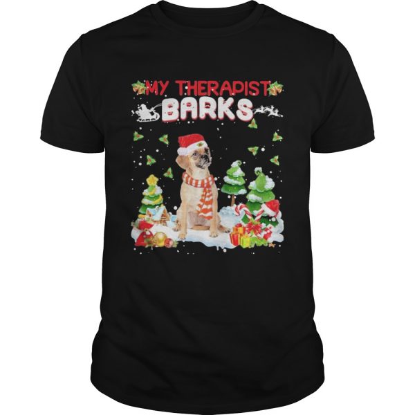 My Therapist Barks Happy Merry Christmas shirt - Image 2
