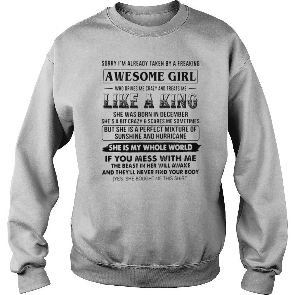 Sorry Im Already Taken By A Freaking Awesome Girl shirt - Image 4