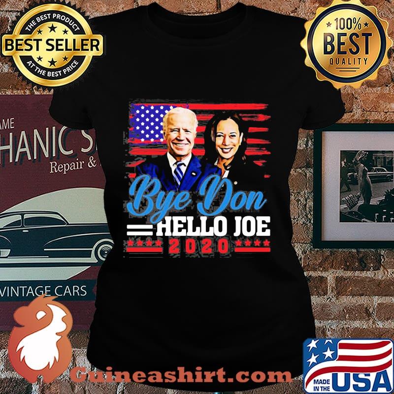 Biden harris bye don hello joe 2020 american flag s Laides tee