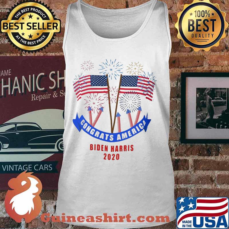 Congratulations america biden harris 2020 american flag firework s Tank top