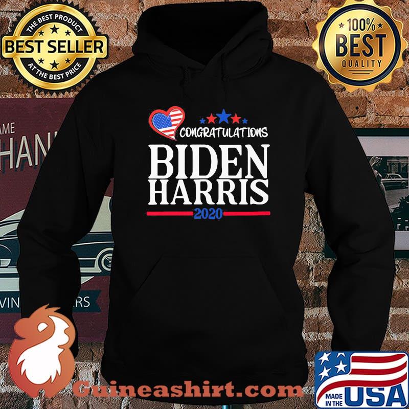 Congratulations joe biden and kamala harris 2020 heart american flag s Hoodie