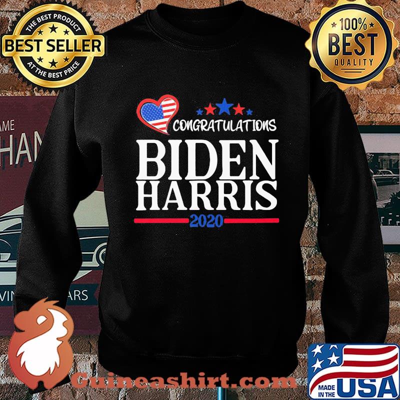 Congratulations joe biden and kamala harris 2020 heart american flag s Sweater