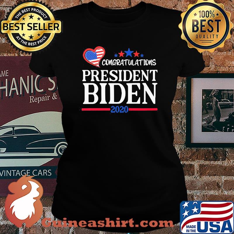 Congratulations president joe biden 2020 stars heart american flag s Laides tee