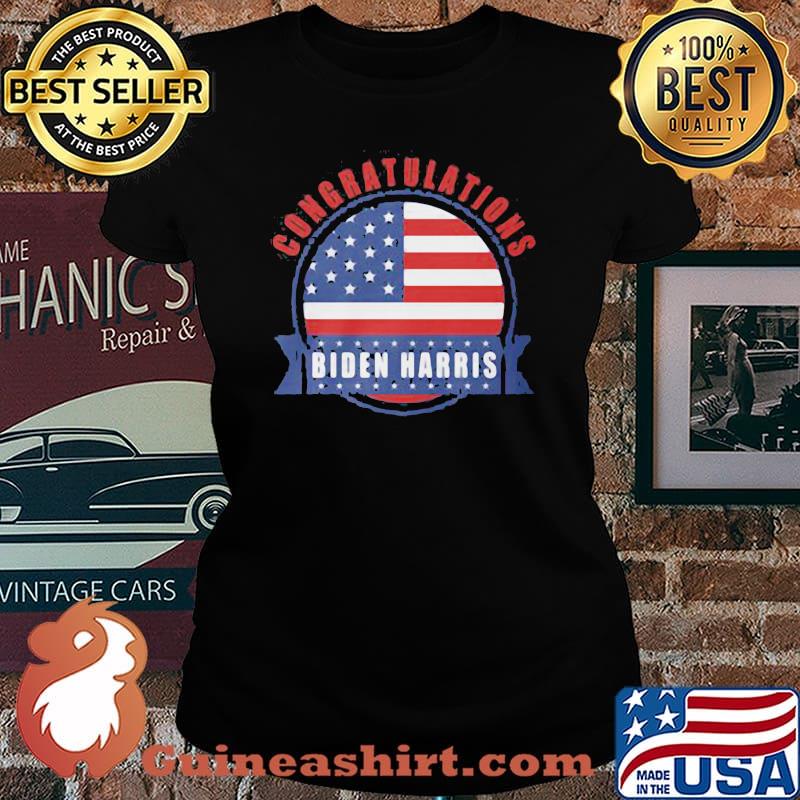 Congratulations president joe biden kamala harris american flag s Laides tee