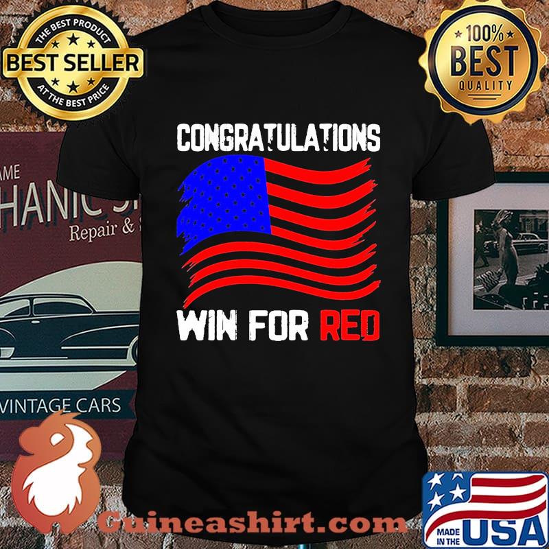 Congratulations win for red american flag shirt