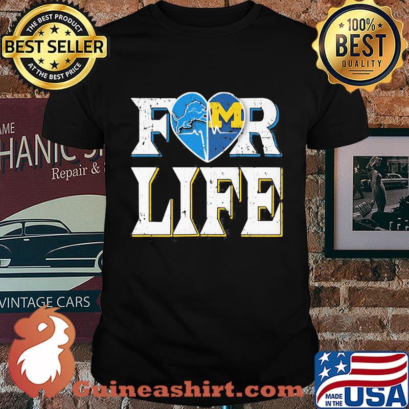 Detroit lion and michigan wolverines for life shirt