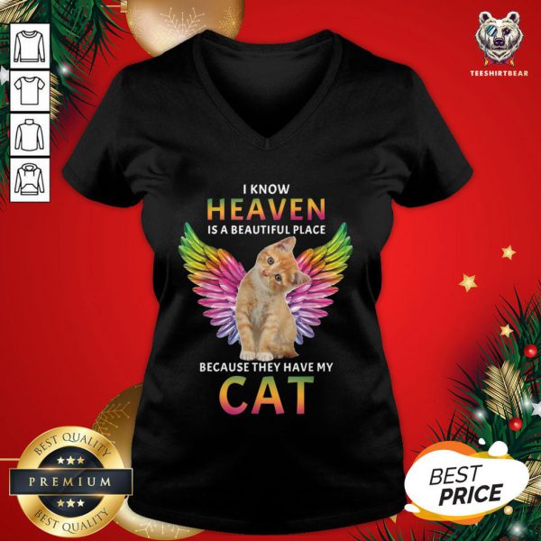 Great I Know Heaven Is A Beautiful Place Because They Have My Cat Shirt - Image 2