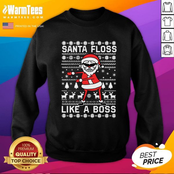 Great Santa Floss Like A Boss Ugly Christmas Shirt - Image 4